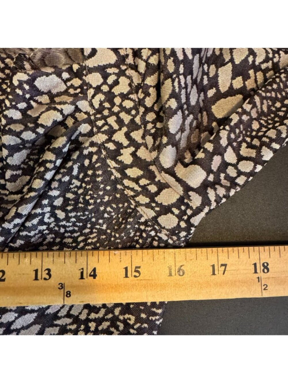 Vintage Y2K Metallic Animal Print Going Out Top, Long Sleeve Cowl Neck, Small - Picture 7 of 7